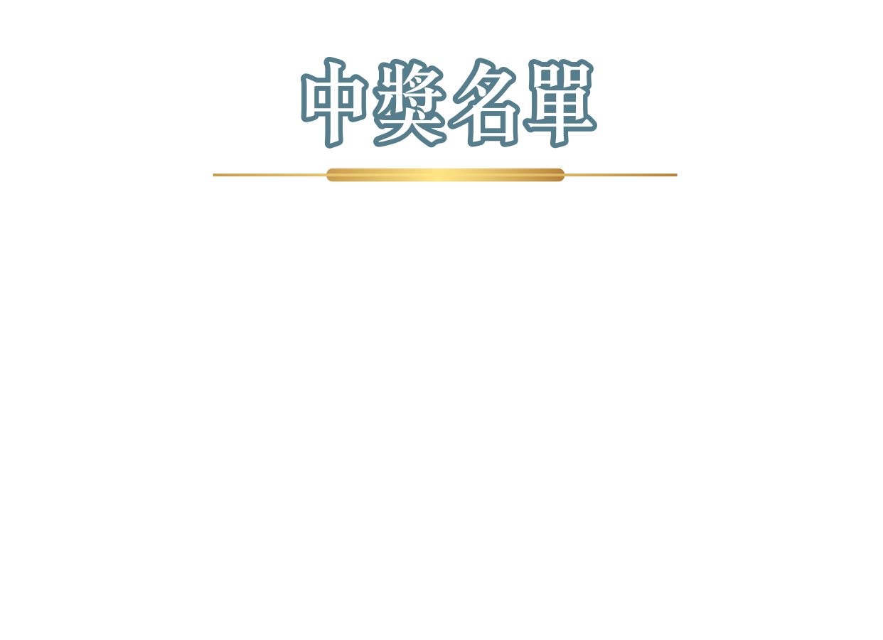 中獎名單