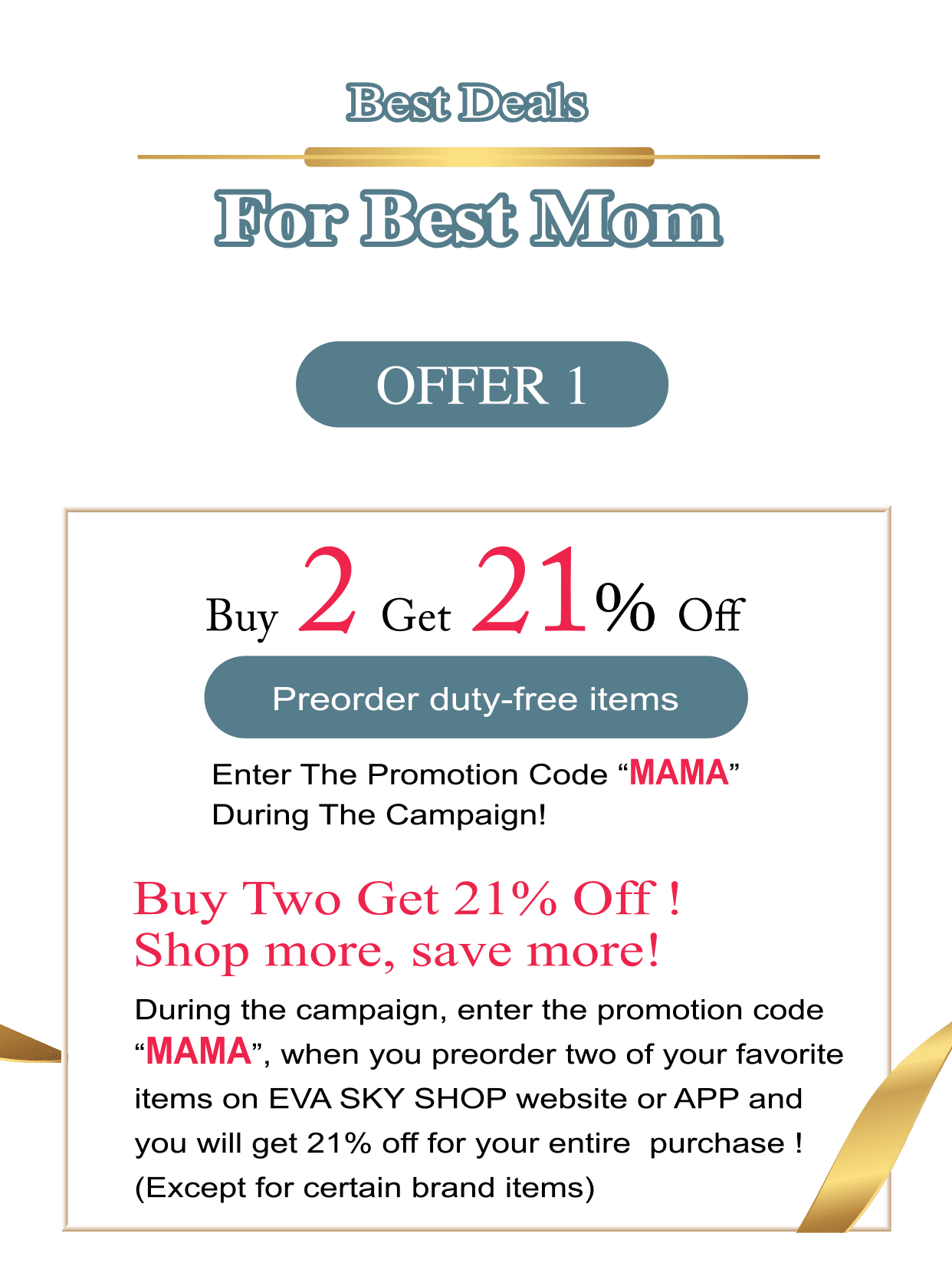 Buy 2 Get 21% off